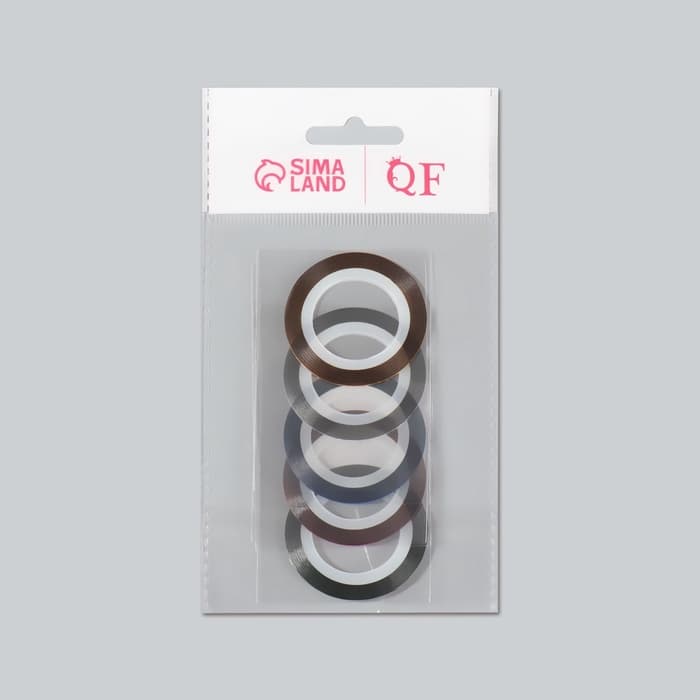 Ленты клеевые для декора «Голография», 5 шт., 1 мм, 18 м, разноцветные