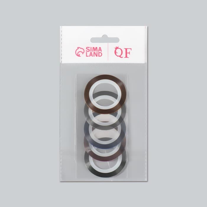 Ленты клеевые для декора «Голография», 5 шт., 1 мм, 18 м, разноцветные