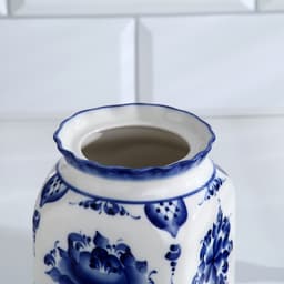 Банка для хранения сыпучих продуктов «Каскад», 16.5 см, 0.95 л, автор Шибаев С., фарфор гжель