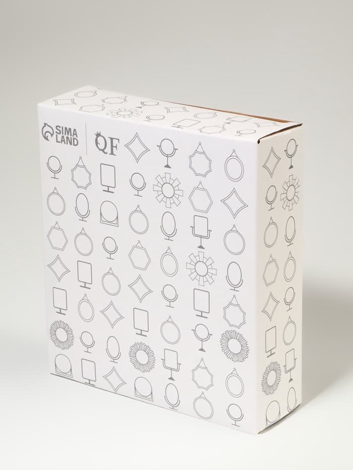 Зеркало настольное, с увеличением х2, двустороннее, 16×23 см, (10.5×14.5 см), серебристое