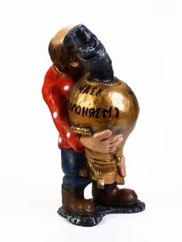 Садовая фигура из полистоуна «Дед с самоваром», 56×34×32 см