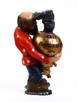 Садовая фигура из полистоуна «Дед с самоваром», 56×34×32 см