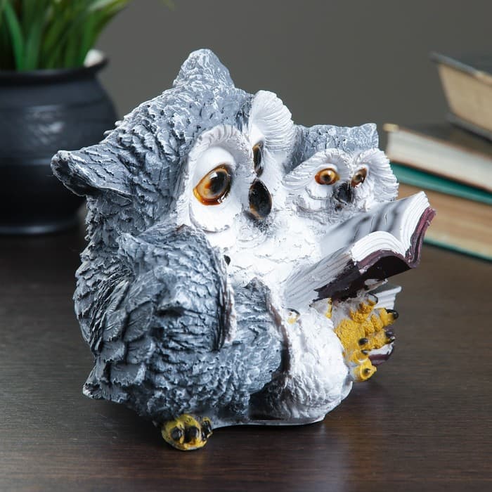 Копилка для денег «Сова с совятами и книгой», 17×15 см