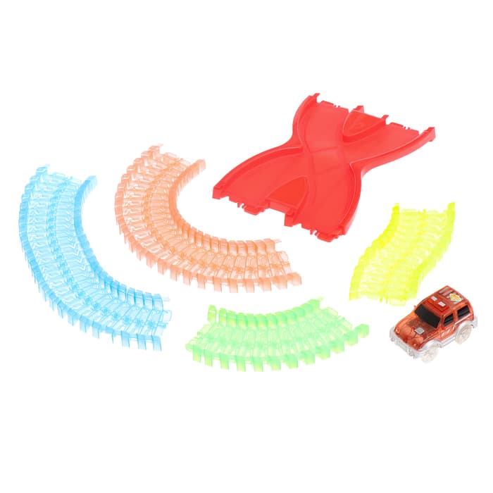 Автотрек «Магический Трек», гибкий, светится в темноте, 98 деталей