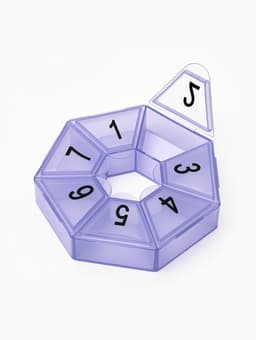 Таблетница «Цифры», 7.5×7.5×1.7 см, 7 секций, МИКС