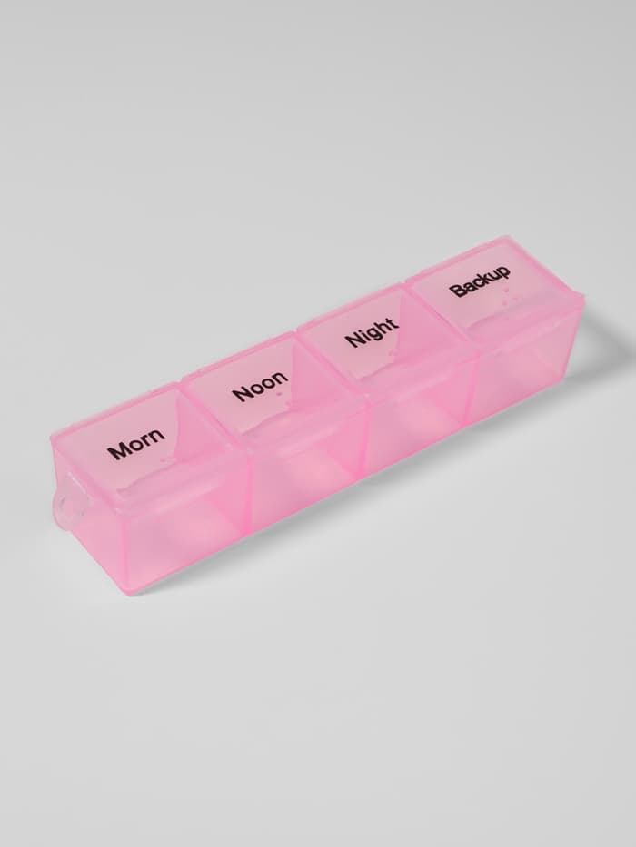 Таблетница - органайзер, английские буквы, утро/день/вечер/ночь, 3 контейнера по 4 секции, МИКС