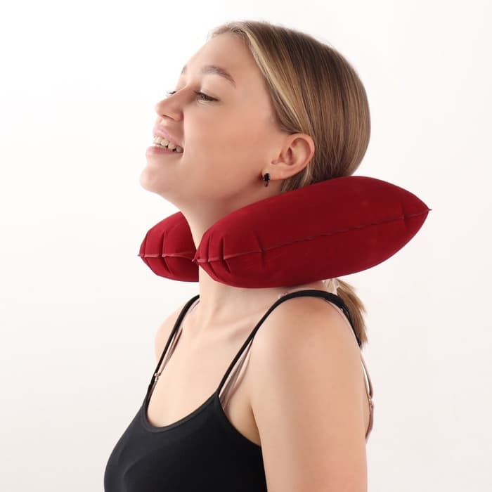 Подушка надувная для шеи, дорожная, 42×27 см, МИКС