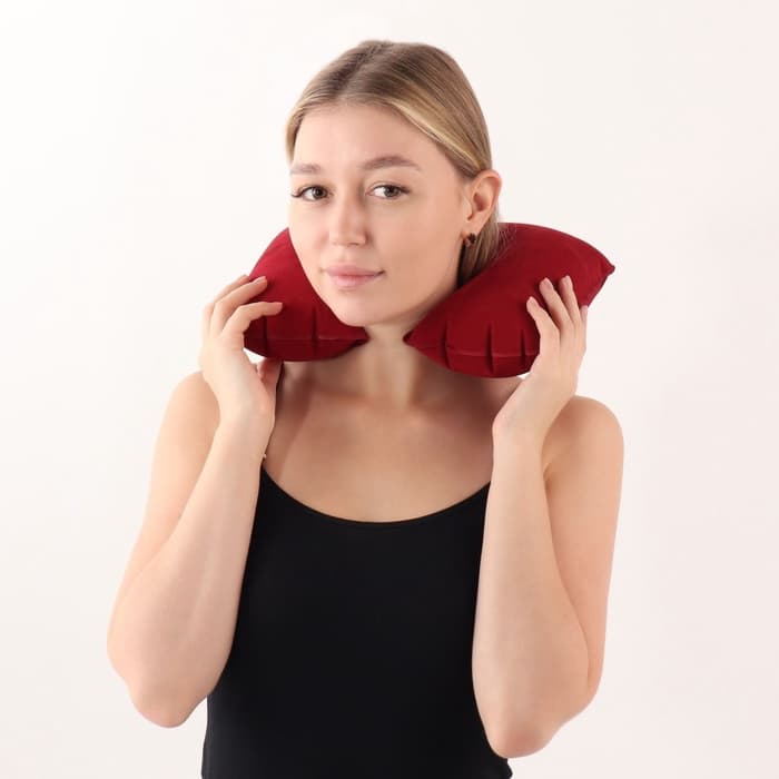 Подушка надувная для шеи, дорожная, 42×27 см, МИКС