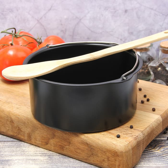 Котелок «Жаклин», 1.2 л, антипригарное покрытие, углеродистая сталь, чёрный