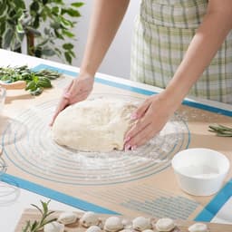 Коврик для выпечки и раскатки теста с разметкой, армированный, силикон, 71×50.5 см, синий