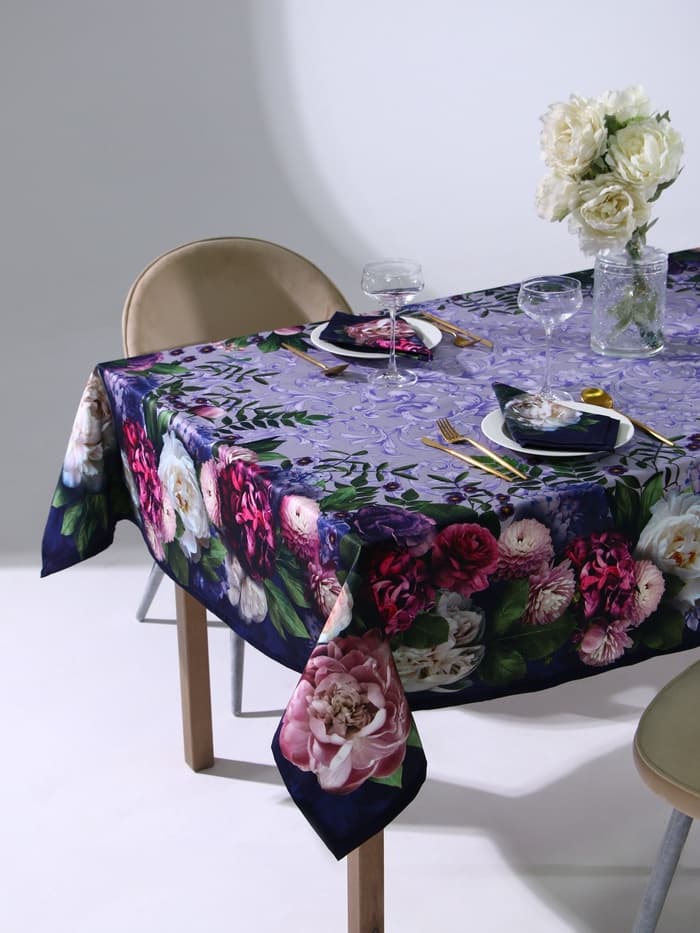 Кухонный набор «Этель. Цветочный этюд»: скатерть 180×150 см, салфетки 40×40 см-8 шт., 100% хлопок