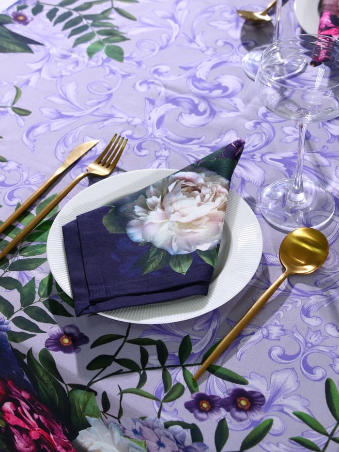 Кухонный набор «Этель. Цветочный этюд»: скатерть 180×150 см, салфетки 40×40 см-8 шт., 100% хлопок