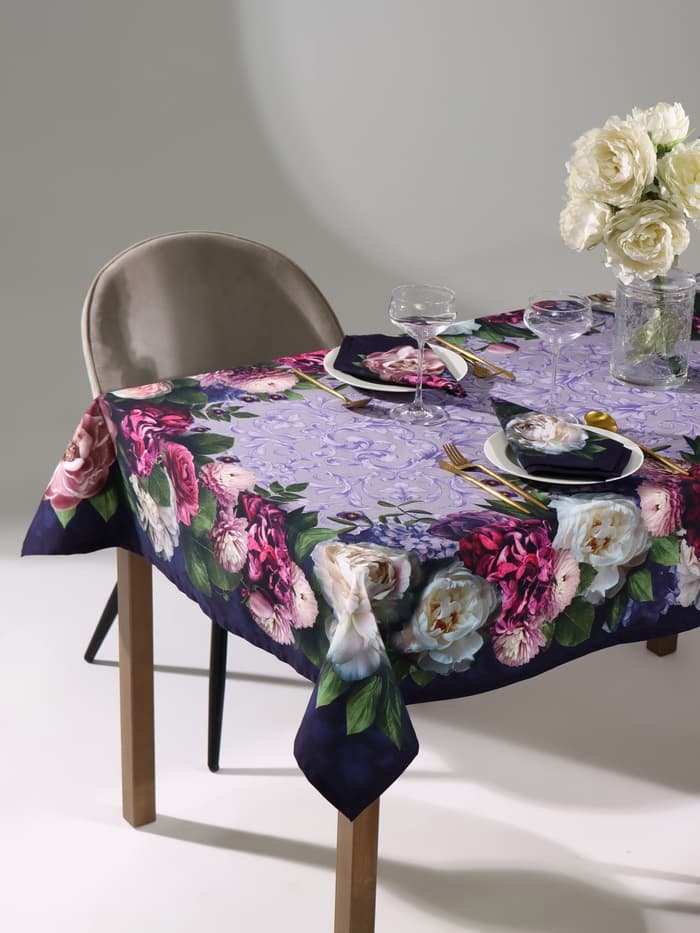 Кухонный набор «Этель. Цветочный этюд»: скатерть 110×150 см, салфетки 40×40 см, 4 шт., 100% хлопок