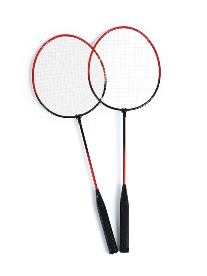 Ракетки для бадминтона ONLYTOP, набор 2 шт., в чехле, чёрно-красные