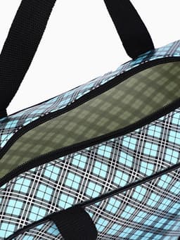 Косметичка-сумка на молнии с сеткой, с ручками, с принтом, голубая