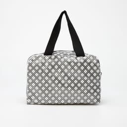 Косметичка-сумка на молнии с сеткой, с ручками, с принтом, молочная