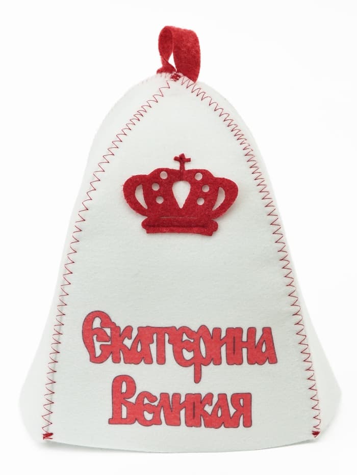 Шапка для бани и сауны «Екатерина Великая», полиэфир, белая
