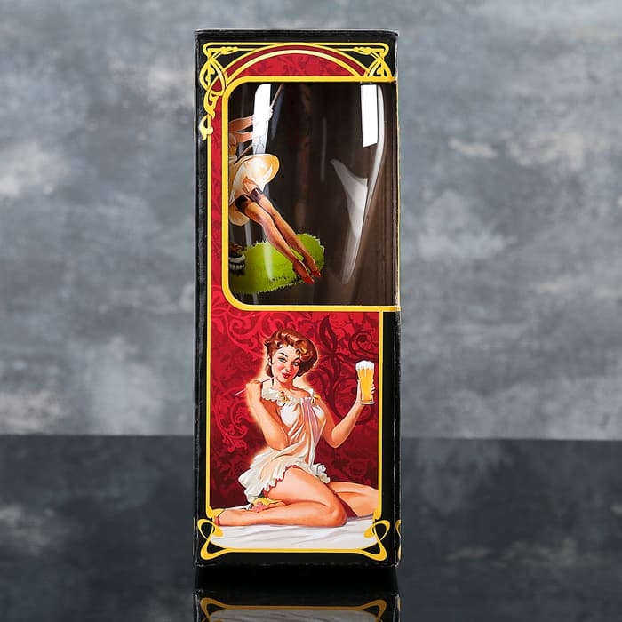 Пивной стакан Pin-up Beer, 500 мл, стекло, рисунок МИКС