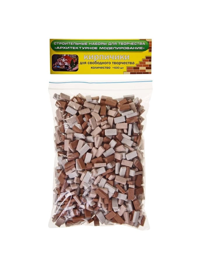 Конструктор из кирпичиков Архитектурное моделирование «Для свободного творчества», коричневый, 600 деталей
