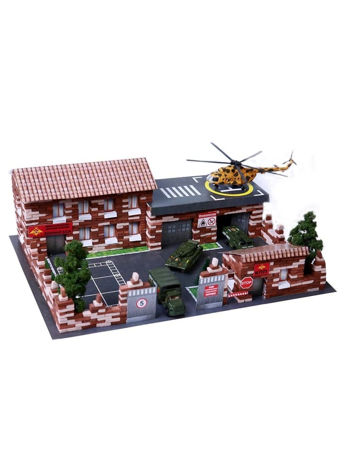Конструктор из кирпичиков Архитектурное моделирование «Военная база», 1460 деталей