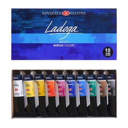 Краска акриловая в тубе, набор 10 цветов × 46 мл, ЗХК «Ладога», художественный