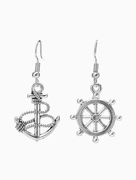 Серьги металл «Морячка», цвет чернёное серебро