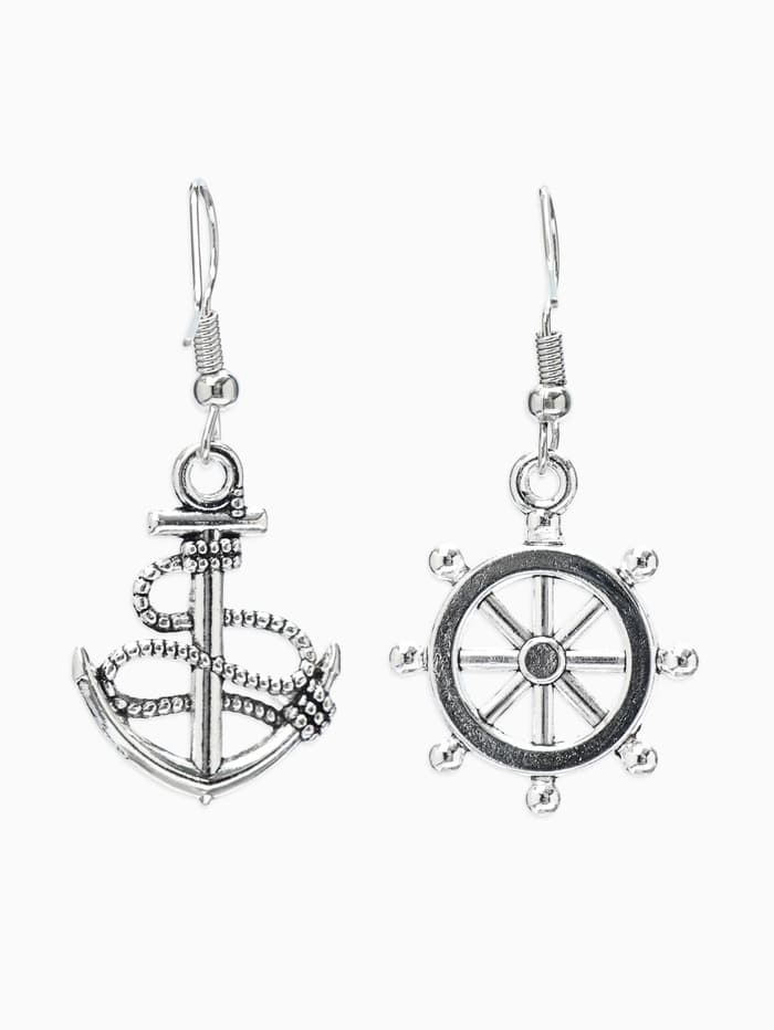 Серьги металл «Морячка», цвет чернёное серебро