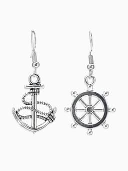 Серьги металл «Морячка», цвет чернёное серебро