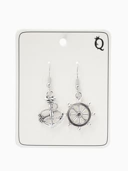 Серьги металл «Морячка», цвет чернёное серебро