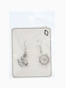 Серьги металл «Морячка», цвет чернёное серебро