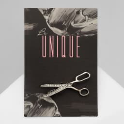 Брошь «Ножницы», белая в серебре