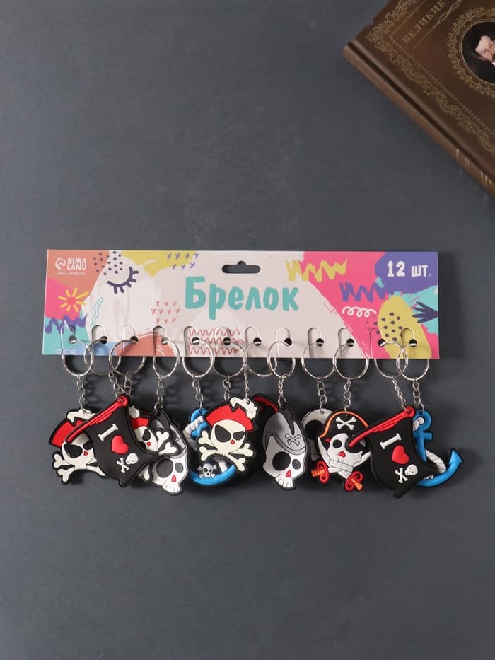 Брелок для ключей на кольце «Пираты», резина, 3.5×4.8 см, МИКС