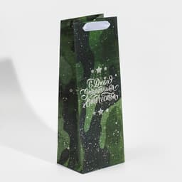 Пакет подарочный под бутылку, упаковка, «С 23 февраля», 36×13×10 см