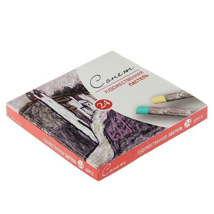 Пастель сухая ЗХК «Сонет», 24 цвета, Soft, d=8 мм/L-60 мм, круглое сечение, художественная