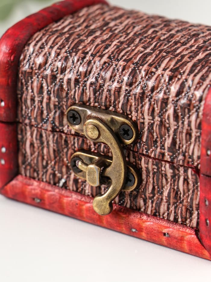 Шкатулка для украшений «Сундучок. Плетёнка», дерево, 6.3×8.8×6.5 см