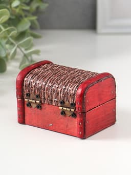 Шкатулка для украшений «Сундучок. Плетёнка», дерево, 6.3×8.8×6.5 см