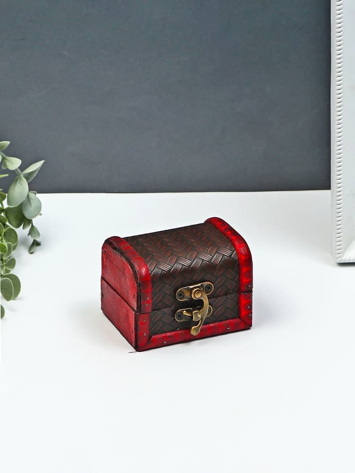 Шкатулка для украшений «Сундучок. Плетёнка », дерево, 6×5×8 см