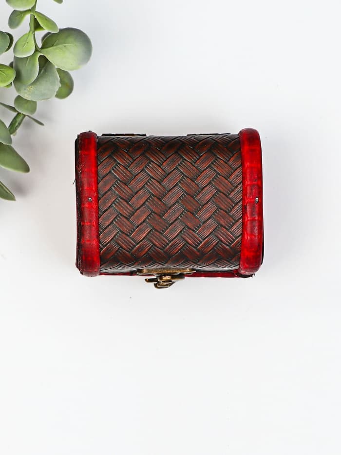 Шкатулка для украшений «Сундучок. Плетёнка », дерево, 6×5×8 см