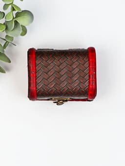 Шкатулка для украшений «Сундучок. Плетёнка », дерево, 6×5×8 см