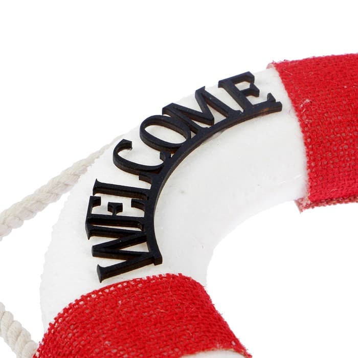 Декор настенный, панно спасательный круг с бечевкой Welcome aboard, 4×26×26 см, МИКС