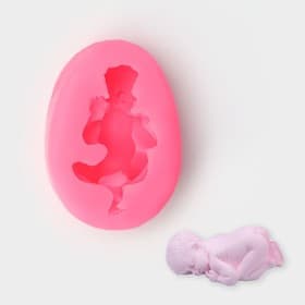 Молд для заливки 3D «Малыш», силикон, 7×5×2.7 см, розовый