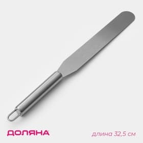 Кондитерская лопатка - палетка прямая Доляна, 32.5×3 см, рабочая часть 20 см, нержавеющая сталь, серебристая