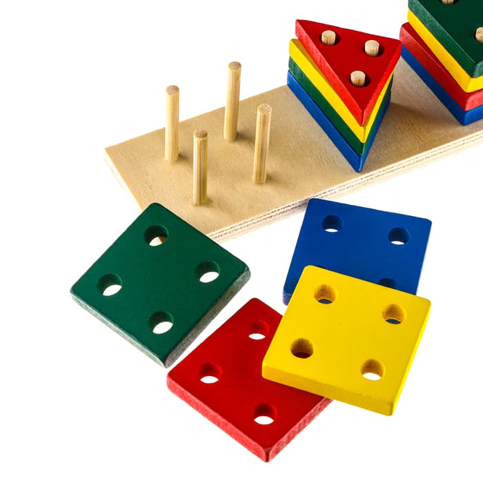 Пирамидка логическая Лесная мастерская «Фигуры», окрас глянцевый