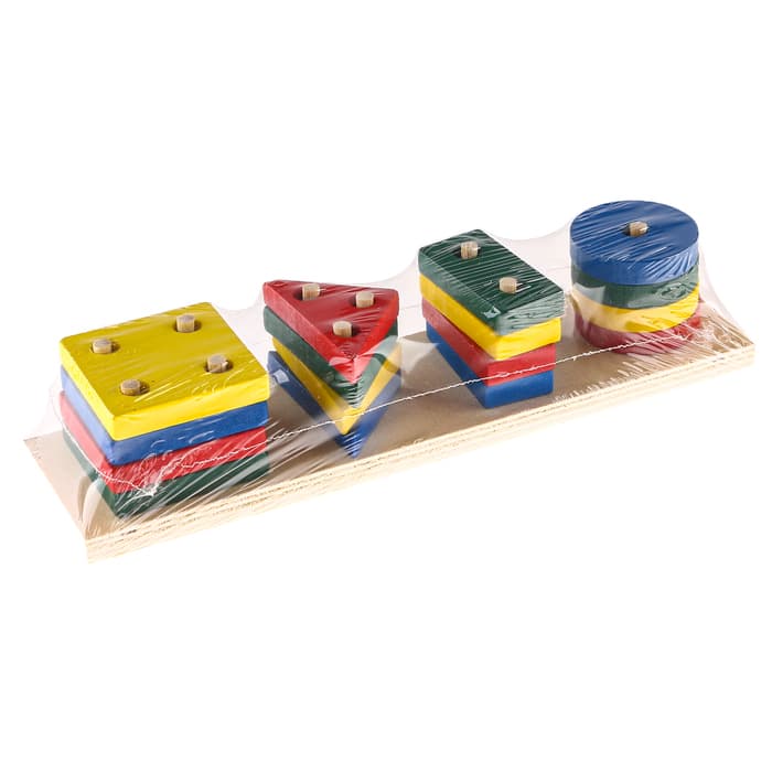 Пирамидка логическая Лесная мастерская «Фигуры», окрас глянцевый