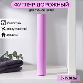 Футляр для зубной щётки и пасты Доляна, 20×3×3 см, сиреневый