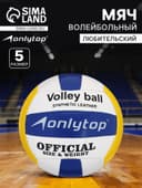 Волейбольный мяч ONLYTOP, машинная сшивка, 18 панелей, р. 5, PVC