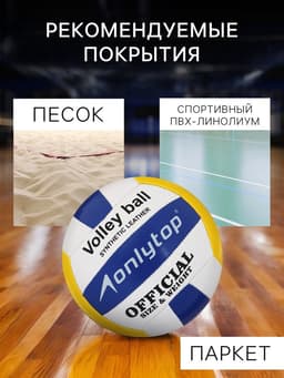 Волейбольный мяч ONLYTOP, машинная сшивка, 18 панелей, р. 5, PVC