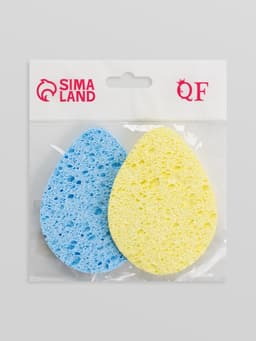 Набор спонжей для умывания «Капля», 9.5×7 см, 2 шт., МИКС