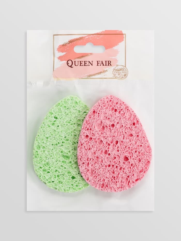 Набор спонжей для умывания «Капля», 9.5×7 см, 2 шт., МИКС