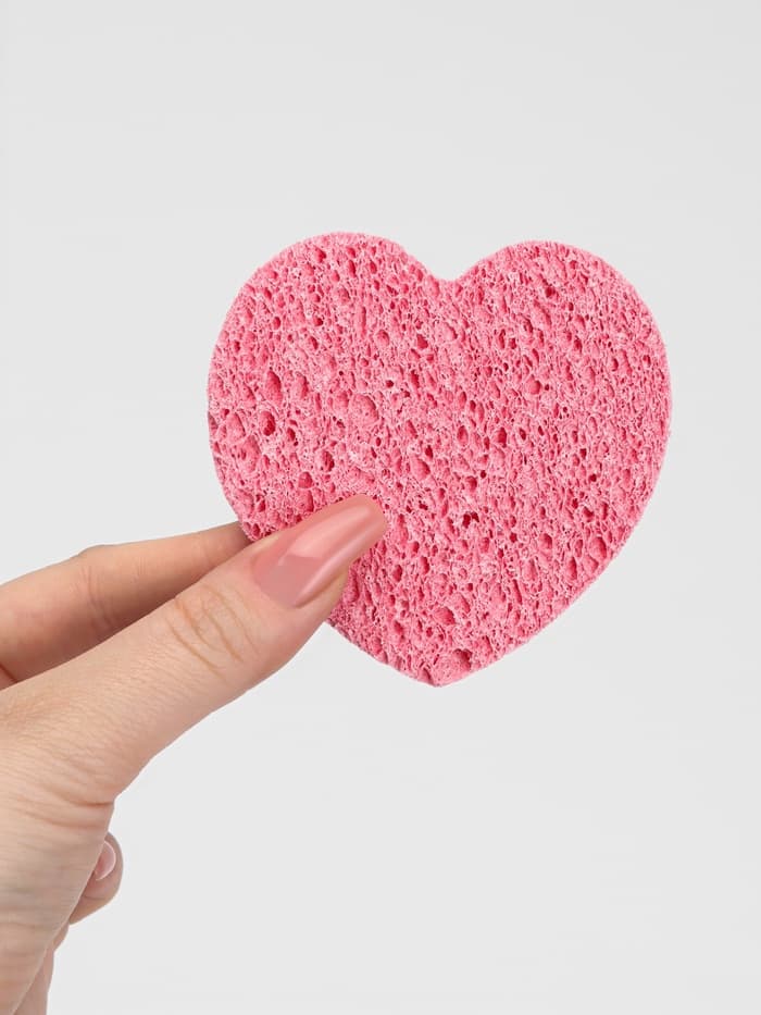 Спонж для умывания «Сердце», 8.5×7.5 см, МИКС